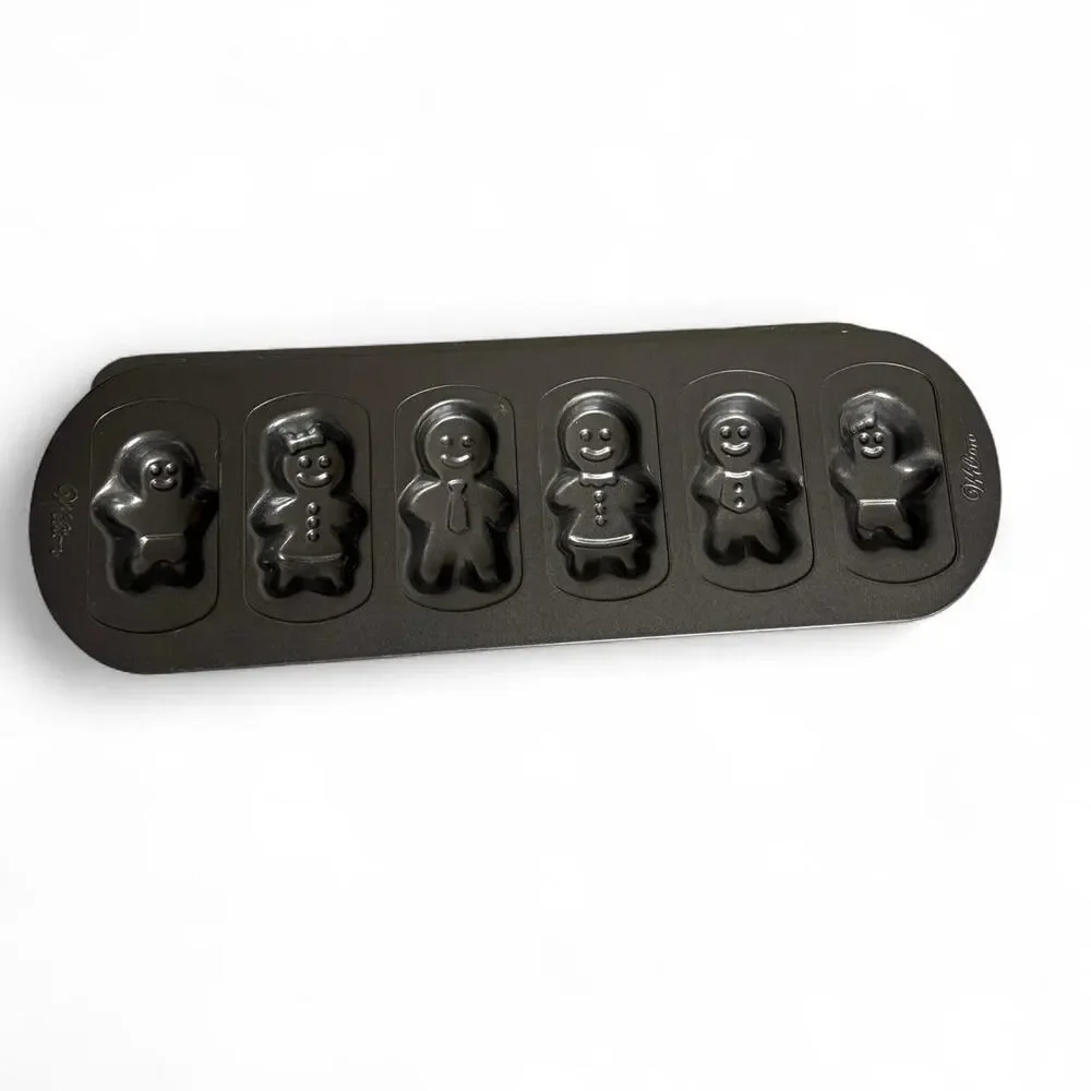 Wilton Gingerbread Man Cookie Pan 6-Cavity Nonstick Holiday Baking Mold